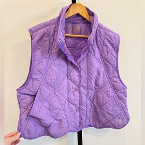 Free People X FP Movement Quinn Quilted Vest Purple Small Boho Gorpcore Outdoor